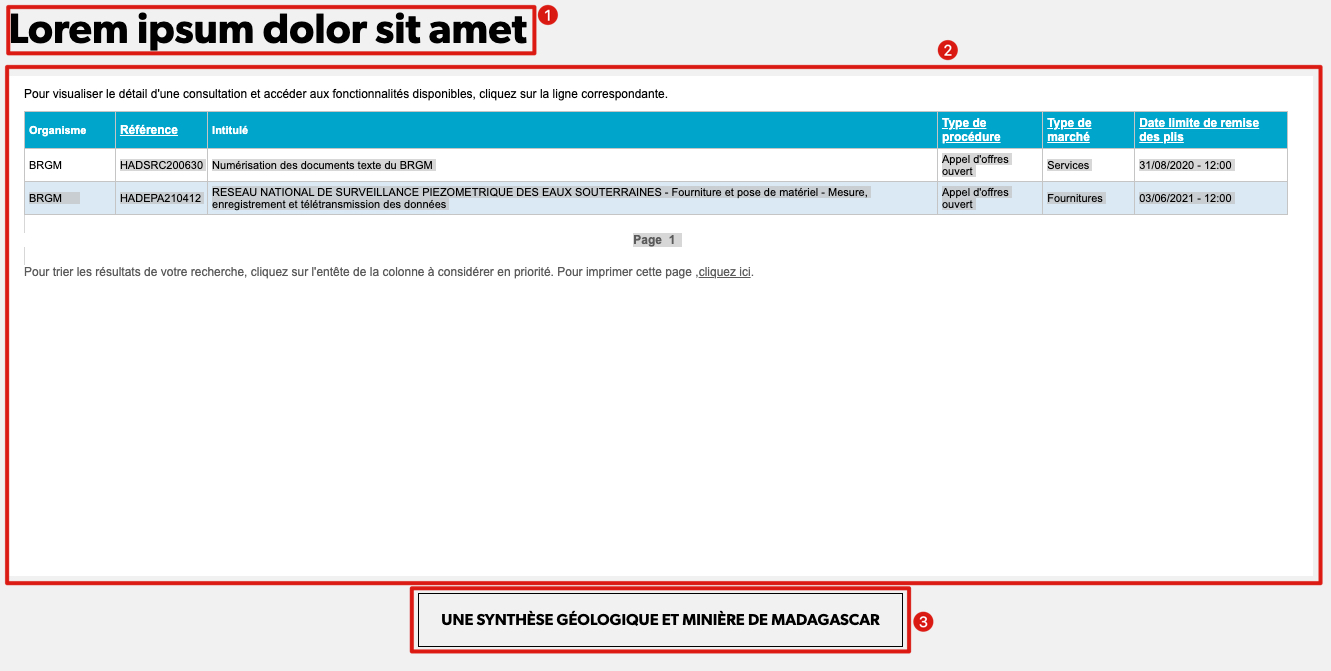 Paragraphe code annoté
BRGM
Code annoté