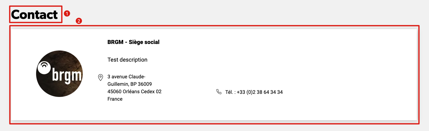 Paragraphe contact annoté
BRGM
Contact annoté