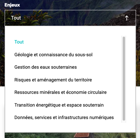 Paragraphe Filtre
BRGM
Filtre