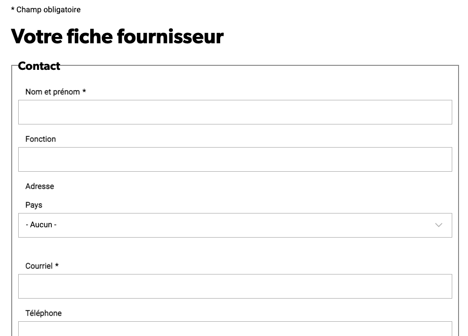 Paragraphe formulaire
BRGM
Formulaire